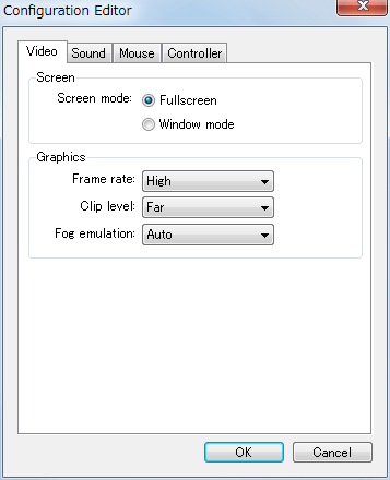 Steam 版 Sonic Adventure DX、SADX Mod Manager の Config Editor を押したときの Configuration Editor 画面の Video タブ