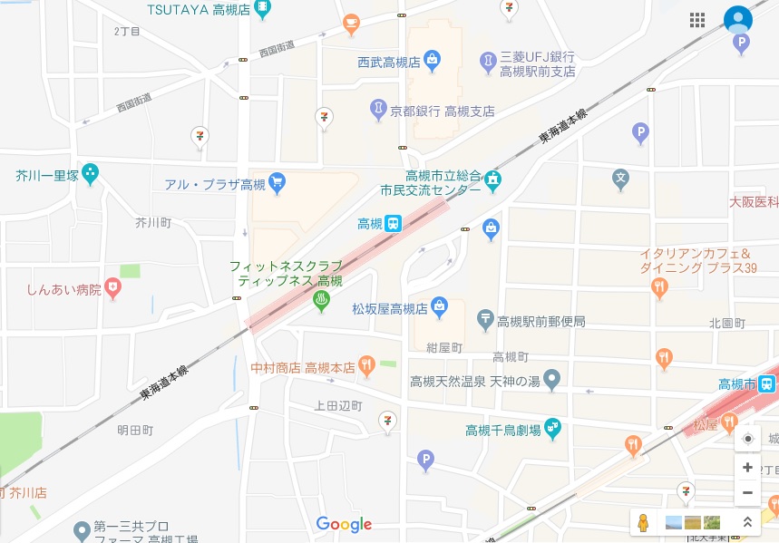 芥川宿　地図
